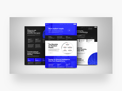 Supplyframe Website branding clean contrast dark ui dark web identity illustration manufacturing minimal responsive typography ui ux white space