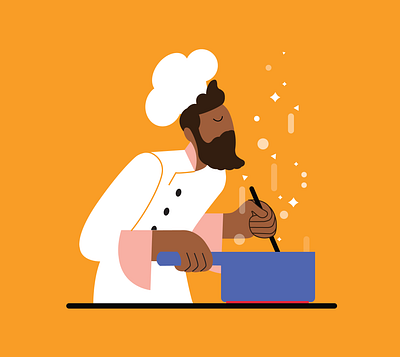 Flat illustration Chef app design flat graphic design illustration illustrator minimal ui vector web