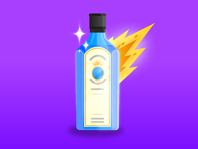 Bombay Sapphire beverages bombay sapphire clean design drinks graphic art illustration illustration. minimal vector wine wine bottle