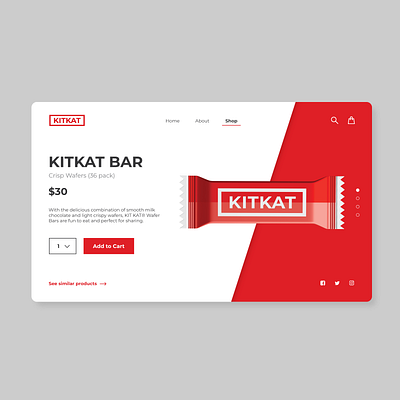 Kit Kat packaging redesign candy chocolate clean concept design ecommerce kitkat minimal modern online packaging product red shop simple store ui ux web design website