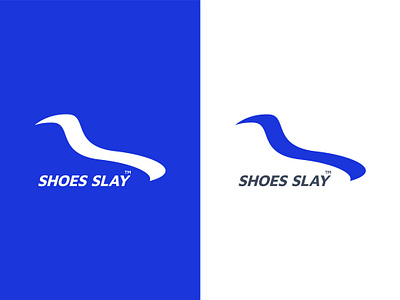 Shoes Slay Logo design blue brand identity branding design fitness flat footwear graphic design gym logo design mark minimal shoes logo sneaker typography workout