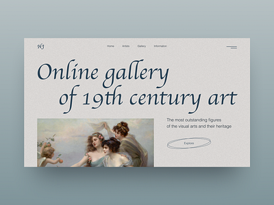 Online gallery of 19th century art art clean design concept design designer typography ui web web design