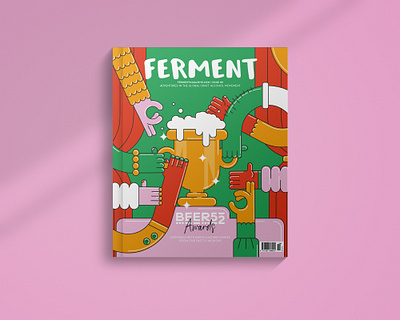 Ferment Magazine 2d illustration advertising beer bubbly cover illustration design editorial editorial illustration female illustrator illustration magazine playful