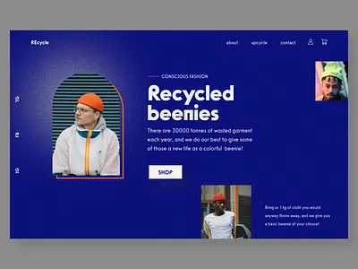fashion e-commerce hero concept blue concept design e commerce ecommerce fashion hero section landing page menu minimal typography ui ui design uidaily uidesign web design
