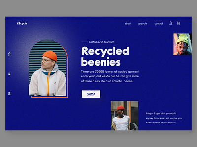 fashion e-commerce hero concept blue concept design e commerce ecommerce fashion hero section landing page menu minimal typography ui ui design uidaily uidesign web design