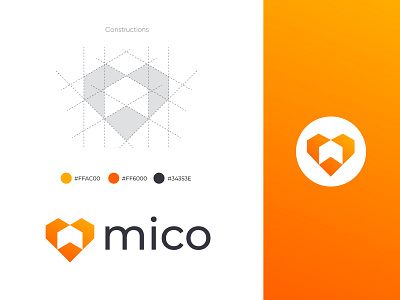 Mico - M - Letter - Logo app icon brand identity development brand mark branding busniess logo clean design creative logo design ecommerce heard logo illustration logo logo design logo mark m letter mark minimalist logo professional logo symbol vector logo