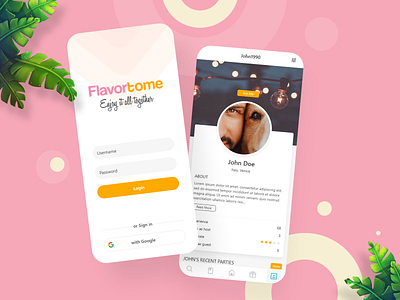 Flavortome mobile app design illustration illustrator logo mobile ui ux vector