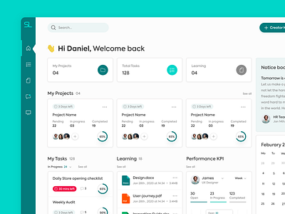 Project Management Dashboard calendar ui chart design clean ui dashboard design dribbble best shot landing page minimal modern design product design profile design project management projects tasks ui user experience design user interface design ux visual design web application web design