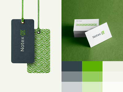 Notex - Logo Design Mockups art direction design clean colors composition design elegant graphic identity graphicdesign gray greens logo logotype mockup mockups pattern print design stationery design tag design visit card visual identity