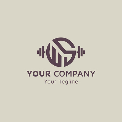 Physical fitness image, Dumbbell icon with alphabet WS, Physical app branding cleaning company design icon illustration logo typography vector website