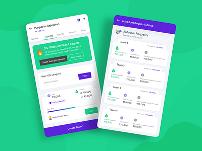 Sports Fantasy App betting app cards ui creative cricket dribbble best shot fantasy icon design kabaddi minimal money app motion design product design sports app team typogaphy ui user interface design ux visual design web design