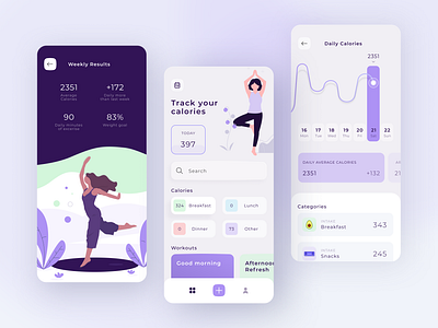 Calorie Tracker App calories concept fitness food simple tracker ui