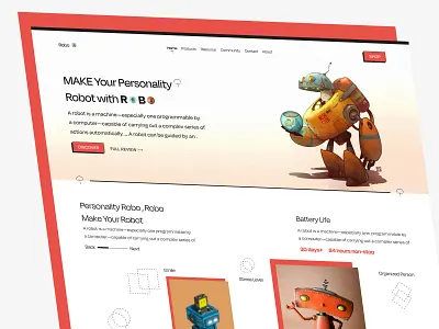 Robot Technology Landing Page creative website landing page light nftweb nftwebsite popular product designer trend trending trendy uidesigner uiuxdesigner web webdesign webdesigner website