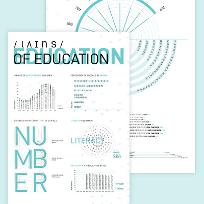 Lines of Education data visualization design infographics infographics design minimal typography vector