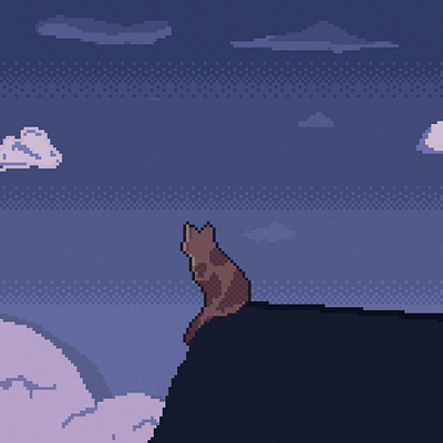 Calm night 8bit calm cat illustration marwanabbas night pixelart pixelartist sky