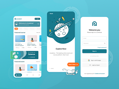 Ucademy Education App 🚀🚀🚀 app application case study course and event design edu education figma graphic design illustration mobile platform ucademy ucademy education app ui ui design uiux uix ux research