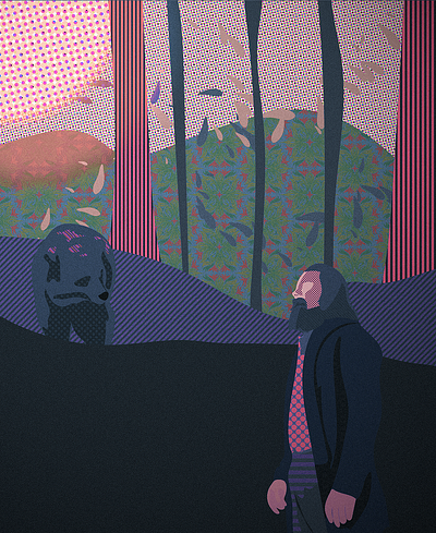 "The Revenant" psychedelic illustration color halftone illustration illustrator ilustração nature art noise texture pattern pattern art