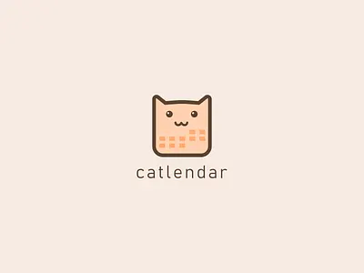 catlendar design flat illustration logo minimal