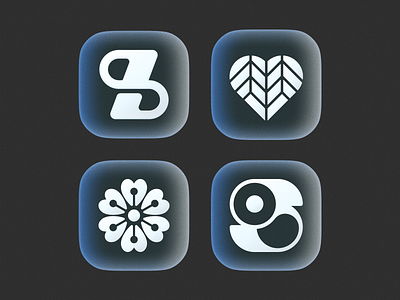 icons! app brand brand identity branding figma flower geometric glass gradient icon illustration ios logo logo design logodesign mark monochrome set symbol type