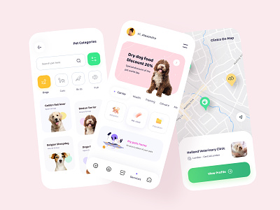 Petland - Pet Adoption App adoption app animal food animals app app ui cats creative dogs e commerce maps mobile app navigation pet pet adopt pet app pet care pets petshop petshop app petstore