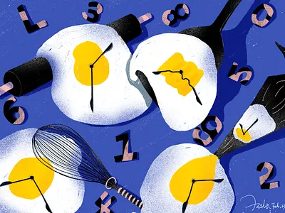 Clock - The Egg Series art artwork digital illustration egg illustration kitchen procreate