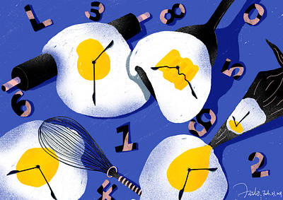 Clock - The Egg Series art artwork digital illustration egg illustration kitchen procreate
