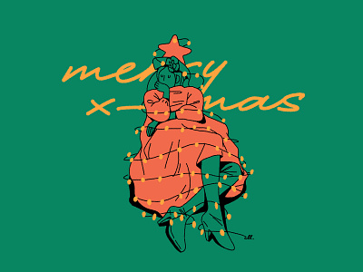 Merry christmas at home christmas christmas card home illustration merry christmas