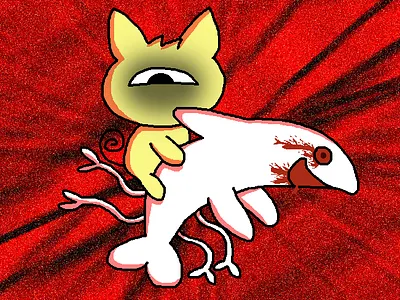 seeing red creepy crossover digital art fan art fanart illustration king mogeko mogeko castle sal syakesan watgbs