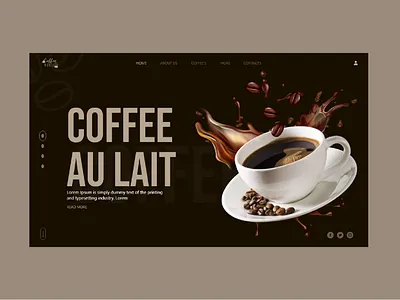 coffee ui design 2021 adobe xd adobe xd design art au lait brown cafeteria coffee coffee ui design designs ecommerce flat food logo red restaurant ui ui design ux design