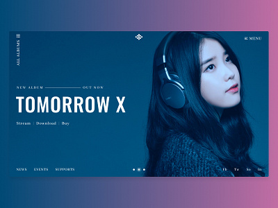 Modern Music Website Concept 2020 design flat hero music musician trend website