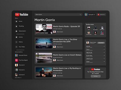 YouTube Redesigned webiste design figma figmadesign minimal ui web website website concept website design youtube