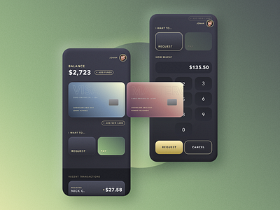 Payment App app dark figma interface mobile money pay payment request ui