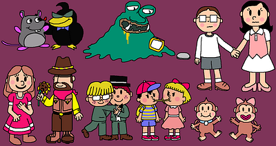 mother shipping doodles couples detestable crow digital art earthbound fan art fanart flint greedier mouse hinawa illustration jeff andonuts master belch mother 2 mother 3 mother2 mother3 ness paula jones spiteful crow tony