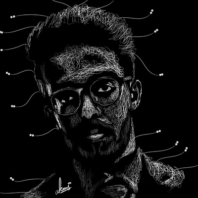 Scribble art adobe illustrator digital illustration digitalart potrait scribble art