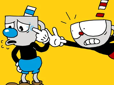 eh cuphead death digital art fan art fanart illustration mugman