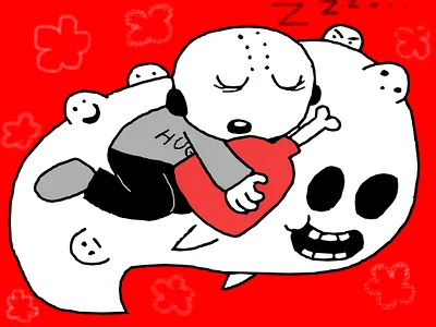 puffy ghost cute digital art fan art fanart ghost hugo illustration off rest resting sleep sleeping spectre