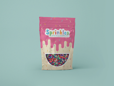 Sprinkles Packaging chocolate cute dribbbleweeklywarmup food happy mint packaging pink smile sprinkle sprinkles strawberry weeklywarmup