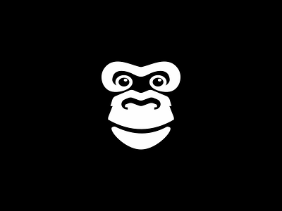 Gorilla, negative space logo design symbol / icon animal animals ape for sale friendly face gorilla head icon illustration king kong logo logo design mark monkey negative space powerful primate strong symbol wild
