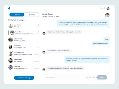 Messenger Light Mode app design flat minimal ui ui ux ux design web
