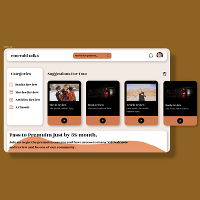 Podcast Website Emerald-talks audio branding dark ui design minimal podcast podcasting ui ui ux user interface ux