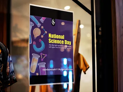 national science day design icon illustration poster vector