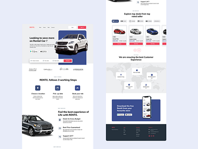 Rental X design design inspiration landing page minimal redesign ui uiux ux web design