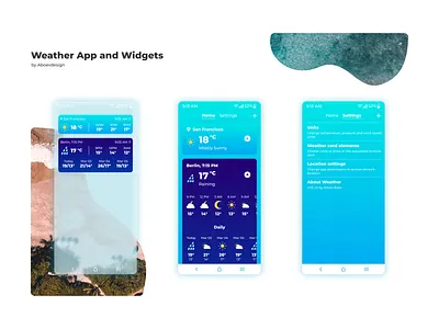 Weather App and Widgets android app design modern simple ui weather widget