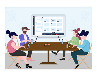 illustration - Team meeting art clean design flat graphic design illustration illustrator logo minimal vector