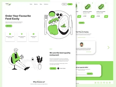 Food Dong Landing Page app business clean design graphic design illustration illustrator landing landingpage logo page typography ui ux web website