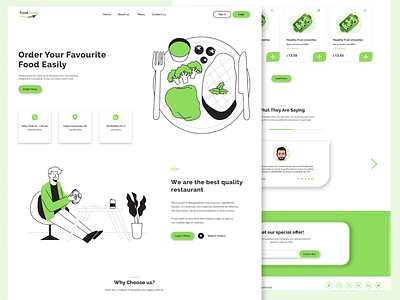 Food Dong Landing Page app business clean design graphic design illustration illustrator landing landingpage logo page typography ui ux web website