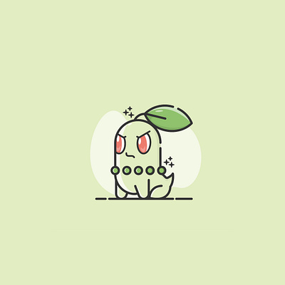 Chikorita adobe cartoon design flat graphicdesign illustration illustrator logo minimal vector