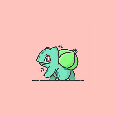 Bulbasaur adobe cartoon design flat graphicdesign illustration illustrator logo minimal vector