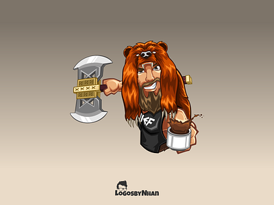 Berzerker Bear - Chief Viking holding cup of coffee axe bear berserker cartoon cartoon character cartoon characters cartoon design cartoon illustration cartoon logo cartoon mascot coffee illustration logo logo design mascot mascot character mascot design mascot logo viking viking logo