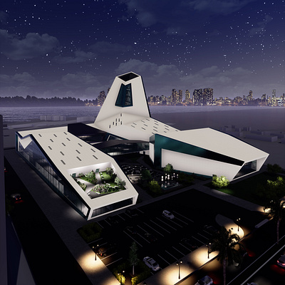 Night Shot for a project 3d rendering architecture cgi design night project rendering visualization